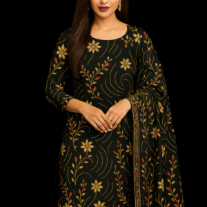 Luxury Royal Green Embroidered Velvet - Image 1