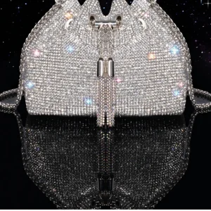 Silver Designer Diamond Handbags - Image 7