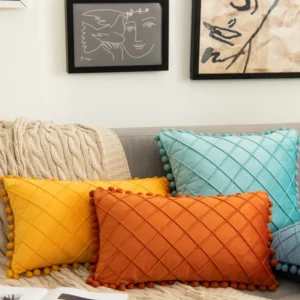 Velvet Lumbar Throw Pillow Covers - Image 14