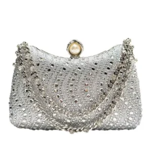 Luxury Gold Silver Blue Small Clutch For Women - Image 5