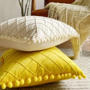 Velvet Lumbar Throw Pillow Covers - Image 1
