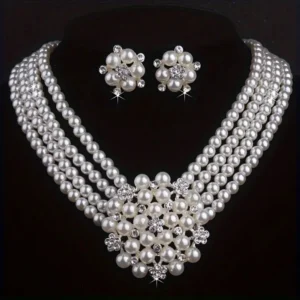 necklace earring jewelry set, - Image 1