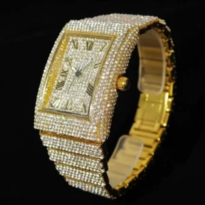 Luxury Gold Ice Watch Men Brand - Image 1