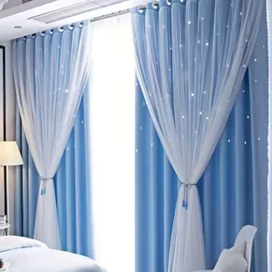 Blue Curtains Double Layer Curtains - Image 9