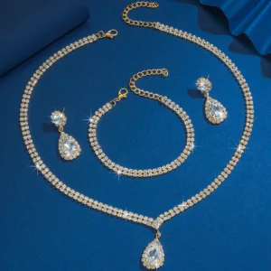 Necklace Earrings Bracelet Jewelry Set - Image 3