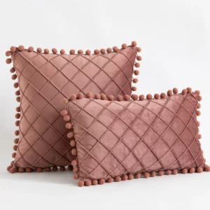 Velvet Lumbar Throw Pillow Covers - Image 3