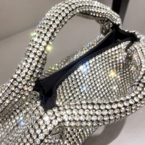 Shiny Crystal Clutch purse bucket Shoulder bag - Image 6