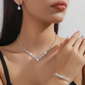 Necklace Earrings Bracelet Jewelry Set - Image 1