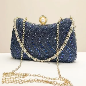 Luxury Gold Silver Blue Small Clutch For Women - Image 6