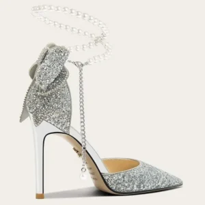 women's fine heel pearl line - Image 11