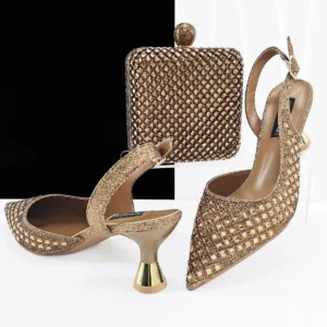 Women Italian Shoes And Bag Set - Image 4