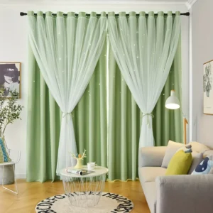 Blue Curtains Double Layer Curtains - Image 2