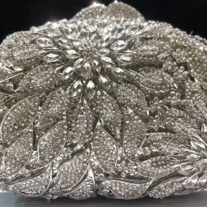 MC Gold Metal Leaves Evening Clutch Bag - Image 2
